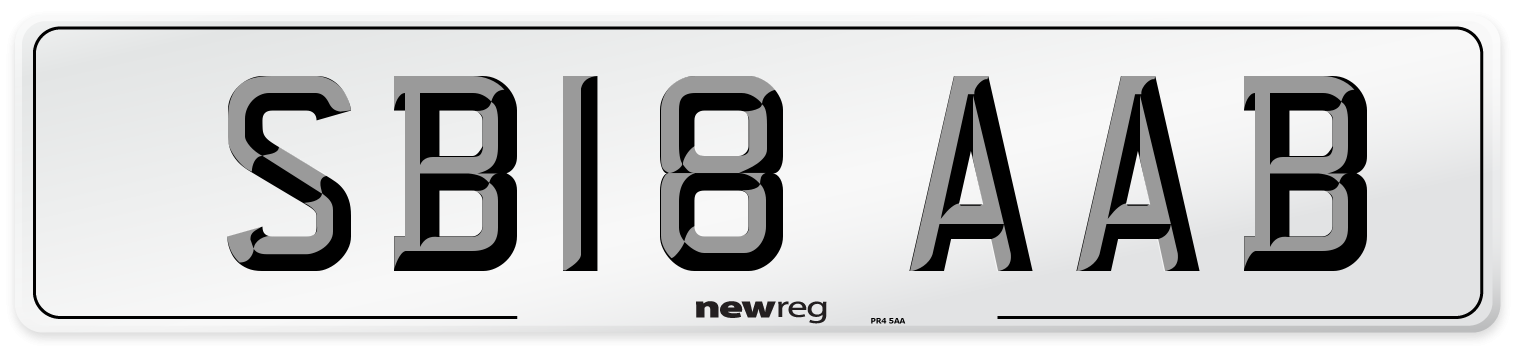SB18 AAB Number Plate from New Reg